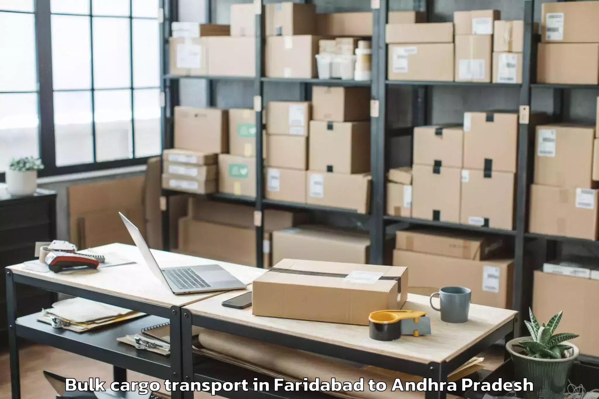 Professional Faridabad to Pellakuru Bulk Cargo Transport